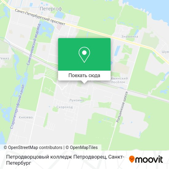 Карта Петродворцовый колледж Петродворец