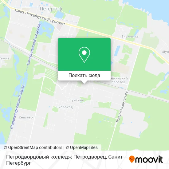 Карта Петродворцовый колледж Петродворец