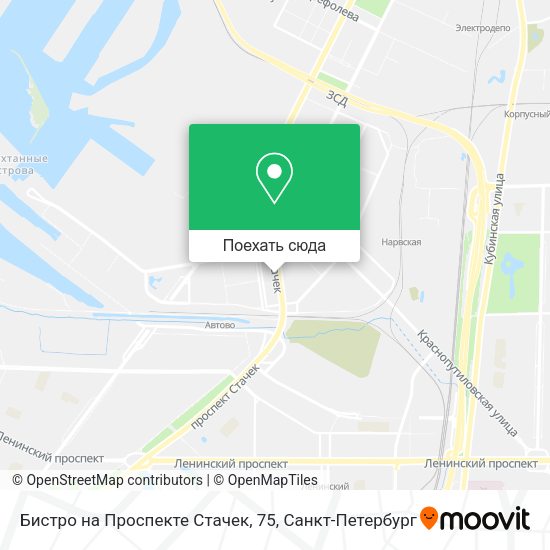 Карта Бистро на Проспекте Стачек, 75