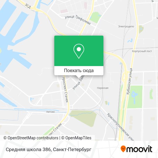 Карта Средняя школа 386