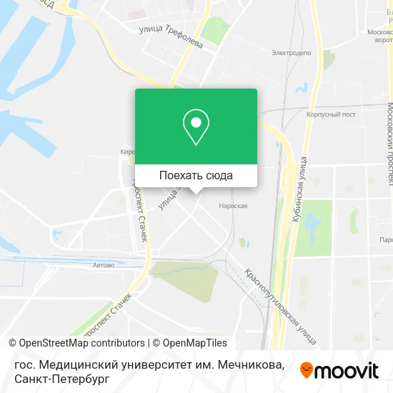 Карта гос. Медицинский университет им. Мечникова