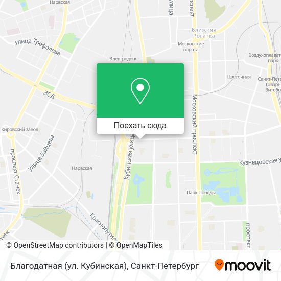 Карта Благодатная (ул. Кубинская)