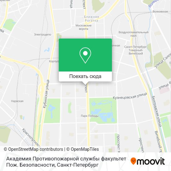 Карта Академия Противопожарной службы факультет Пож. Безопасности