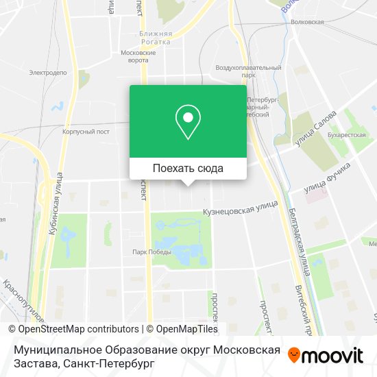 Карта Муниципальное Образование округ Московская Застава