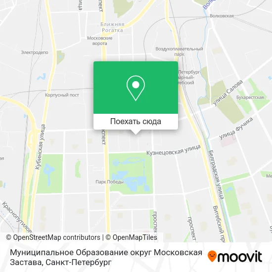 Карта Муниципальное Образование округ Московская Застава