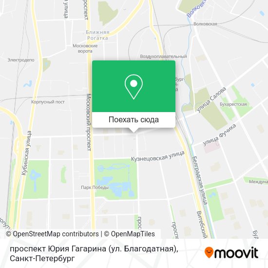 Карта проспект Юрия Гагарина (ул. Благодатная)