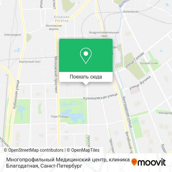 Карта Многопрофильный Медицинский центр, клиника Благодатная