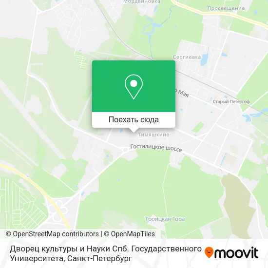 Карта Дворец культуры и Науки Спб. Государственного Университета
