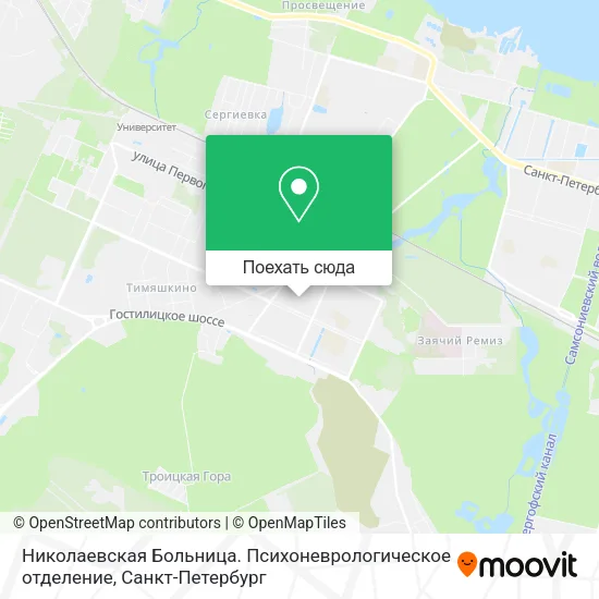 Карта Николаевская Больница. Психоневрологическое отделение