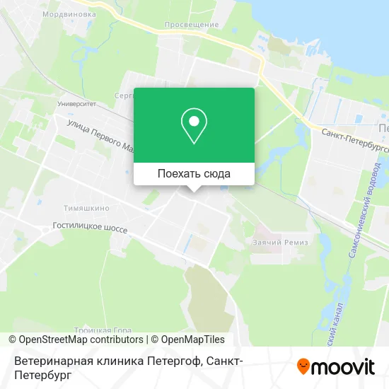Карта Ветеринарная клиника Петергоф