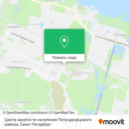 Карта Центр занятости населения Петродворцового района