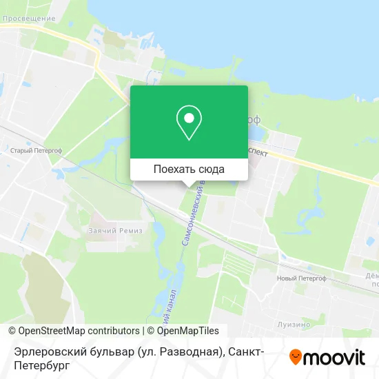 Карта Эрлеровский бульвар (ул. Разводная)