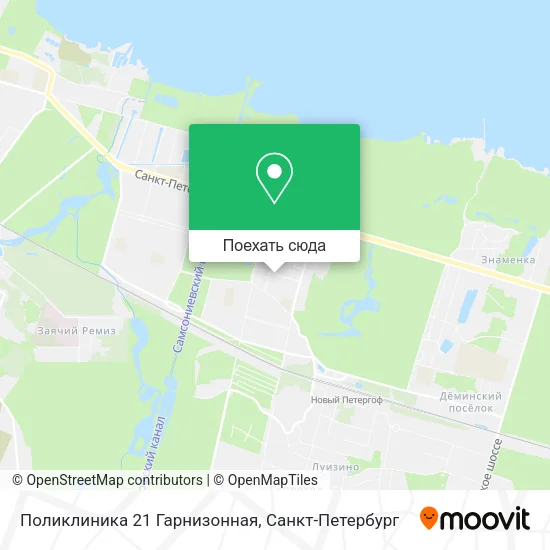 Карта Поликлиника 21 Гарнизонная