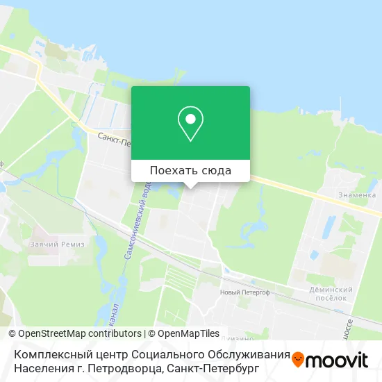 Карта Комплексный центр Социального Обслуживания Населения г. Петродворца