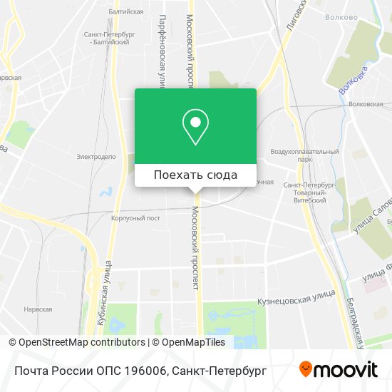 Карта Почта России ОПС 196006