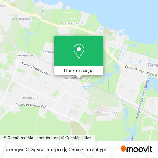 Карта станция Старый Петергоф