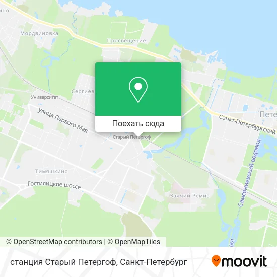 Карта станция Старый Петергоф