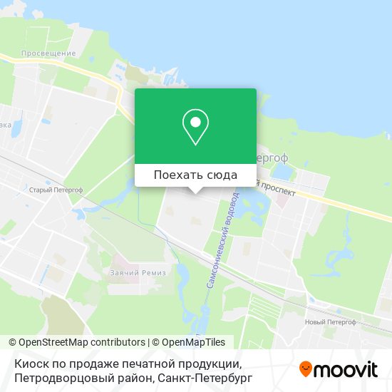 Карта Киоск по продаже печатной продукции, Петродворцовый район