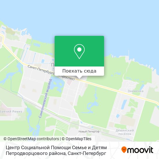 Карта Центр Социальной Помощи Семье и Детям Петродворцового района