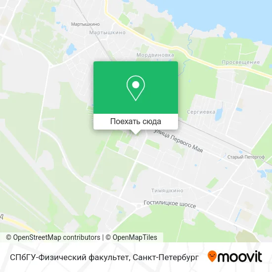Карта СПбГУ-Физический факультет