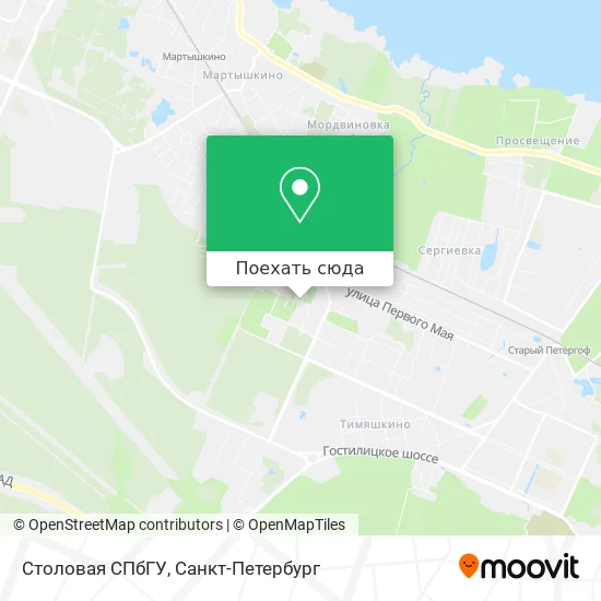 Карта Столовая СПбГУ