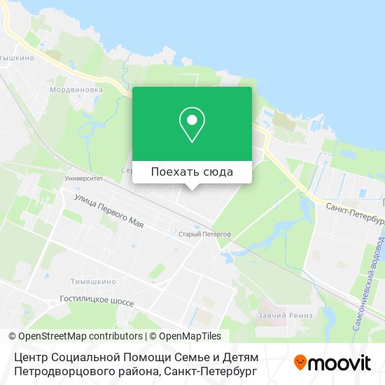 Карта Центр Социальной Помощи Семье и Детям Петродворцового района