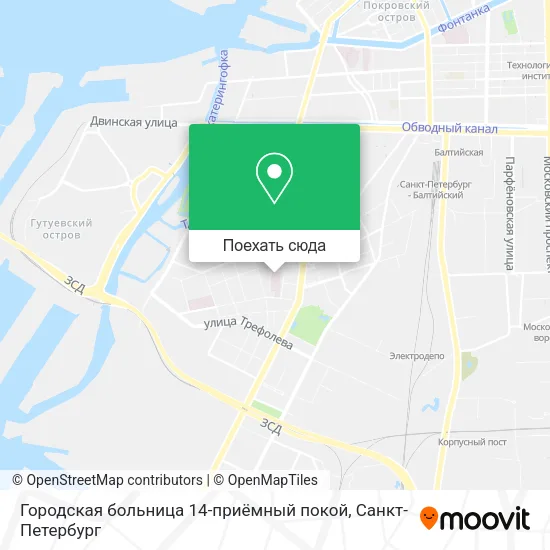 Карта Городская больница 14-приёмный покой