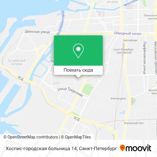Карта Хоспис-городская больница 14