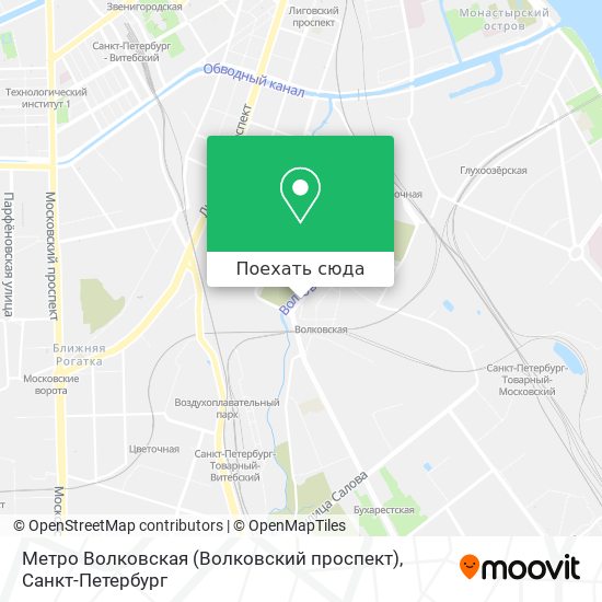 Карта Метро Волковская (Волковский проспект)