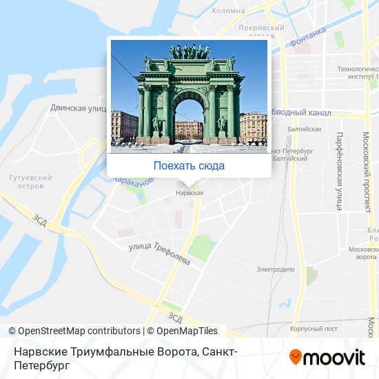 Карта Нарвские Триумфальные Ворота