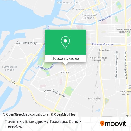 Карта Памятник Блокадному Трамваю