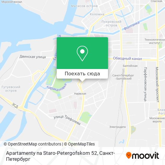 Карта Apartamenty na Staro-Petergofskom 52