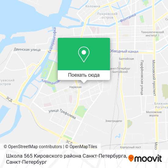 Карта Школа 565 Кировского района Санкт-Петербурга
