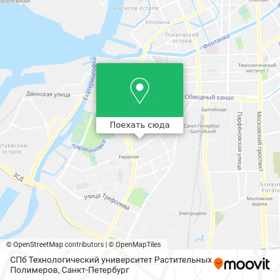 Карта СПб Технологический университет Растительных Полимеров
