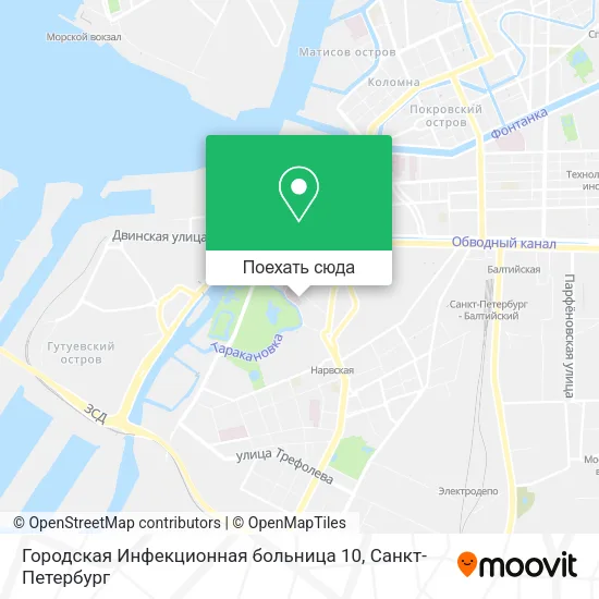 Карта Городская Инфекционная больница 10