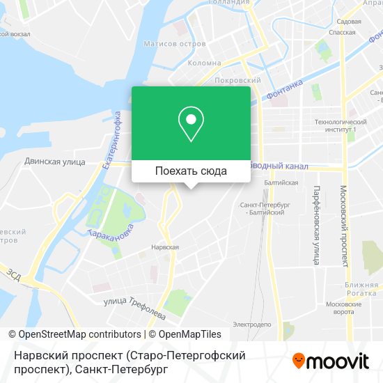 Карта Нарвский проспект (Старо-Петергофский проспект)