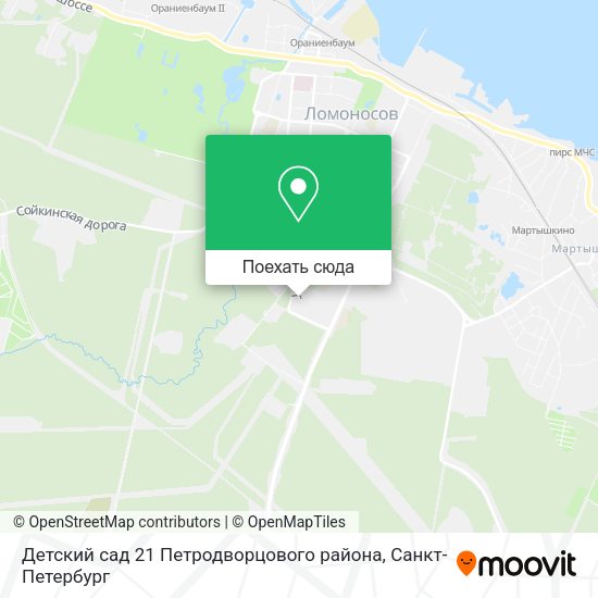 Карта Детский сад 21 Петродворцового района