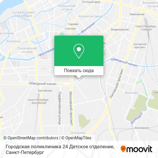 Карта Городская поликлиника 24 Детское отделение