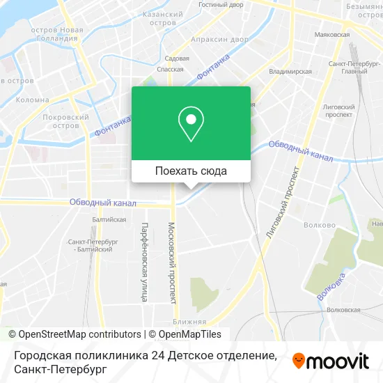 Карта Городская поликлиника 24 Детское отделение