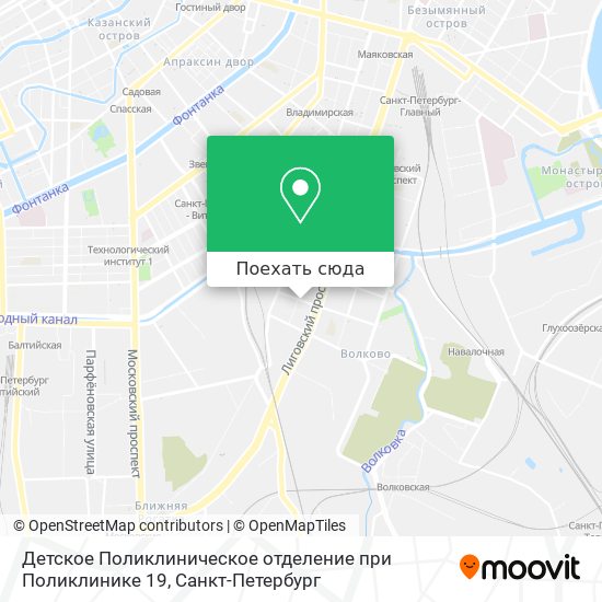Карта Детское Поликлиническое отделение при Поликлинике 19