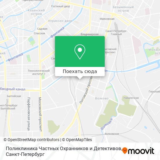 Карта Поликлиника Частных Охранников и Детективов