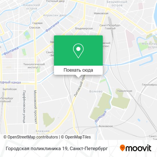Карта Городская поликлиника 19
