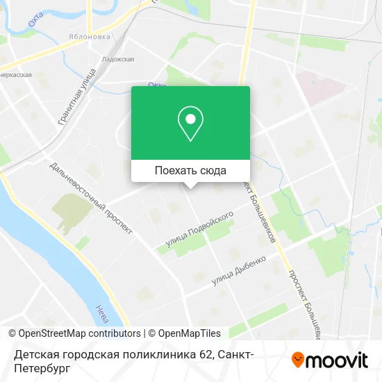Карта Детская городская поликлиника 62