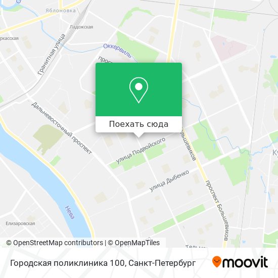 Карта Городская поликлиника 100