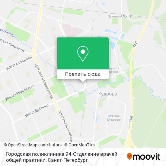 Карта Городская поликлиника 94-Отделение врачей общей практики