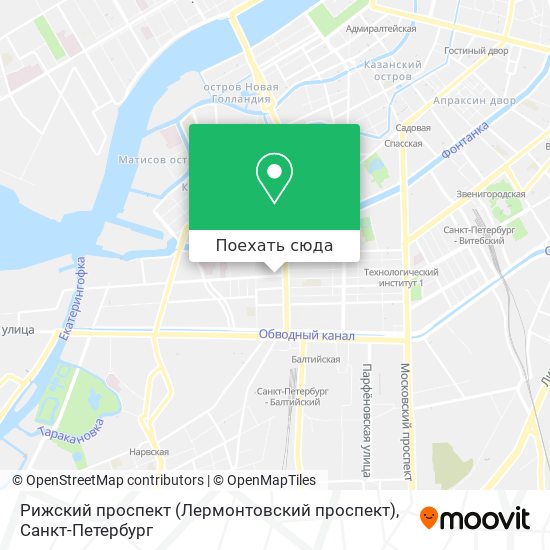 Карта Рижский проспект (Лермонтовский проспект)