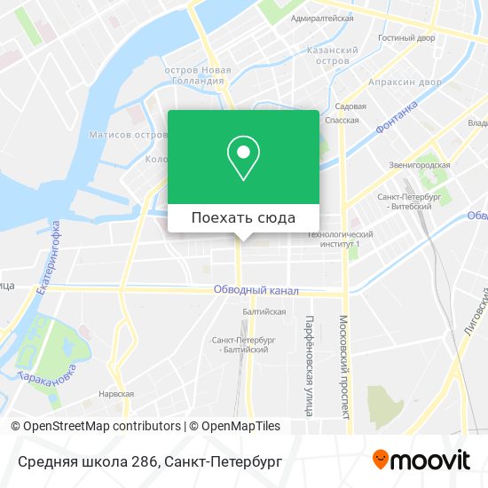 Карта Средняя школа 286