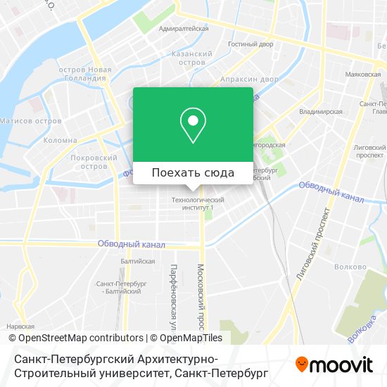 Карта Санкт-Петербургский Архитектурно-Строительный университет