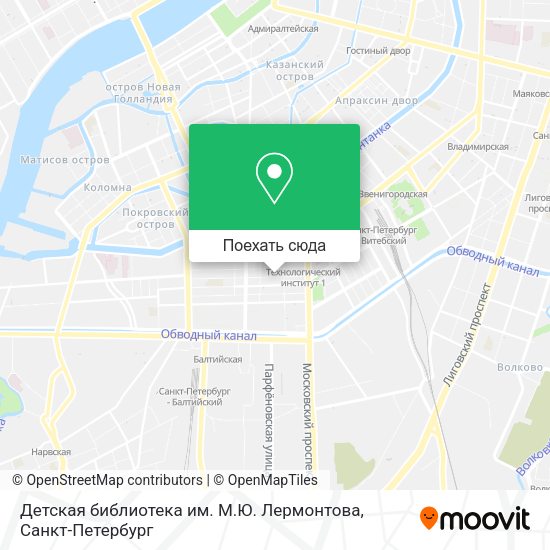 Карта Детская библиотека им. М.Ю. Лермонтова
