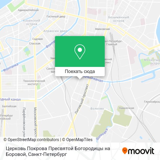 Карта Церковь Покрова Пресвятой Богородицы на Боровой